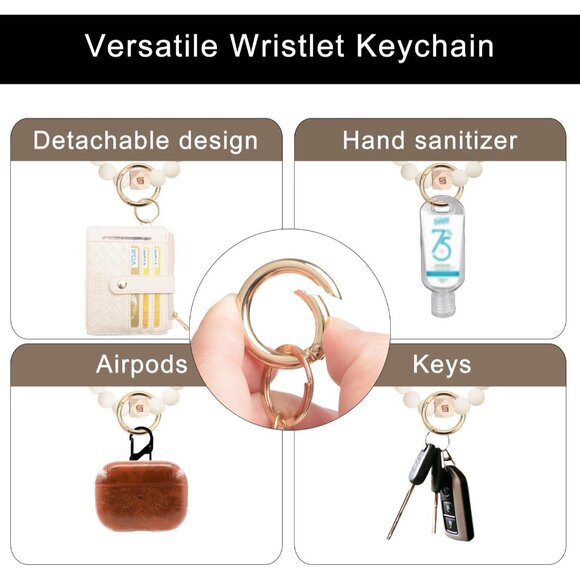 Silicone Wallet Wristlet Keychain RFID ID Window Slim Purse Women Gift - Picture 7 of 7